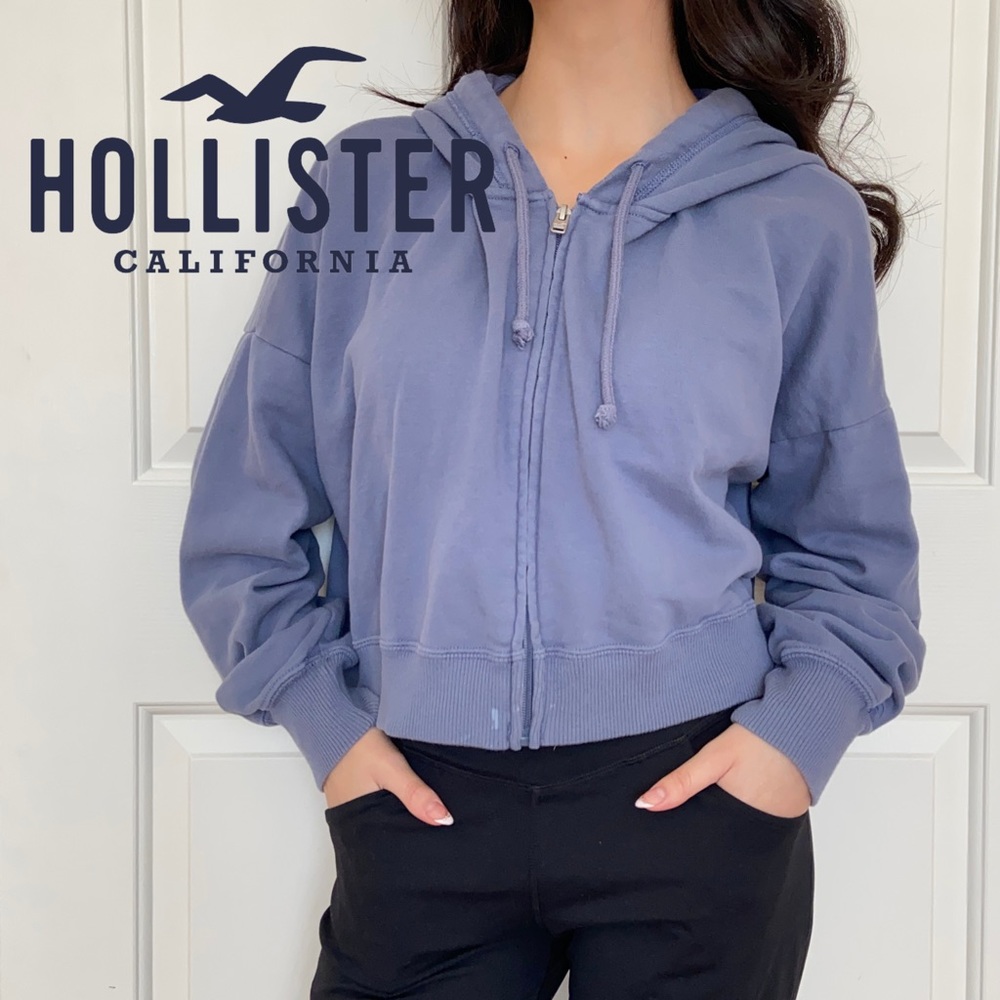 Hollister - Midnight Blue Cropped Hoodie Sweater